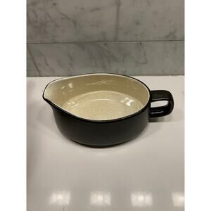 Vintage Mikasa Terra stone Brown Vanilla E1955 Ceramic Gravy Boat Dish